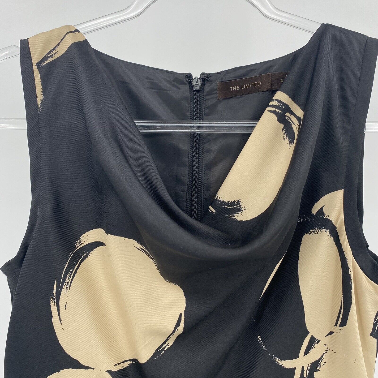 The Limited Womens Black Beige Drape Neck Sheath Dress Size 6 — image 5 of 8